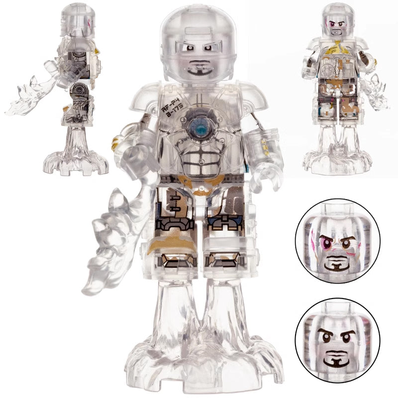 Iron Man Mk1 Translucent MCU Version Custom Brick Compatible Minifigure Toy