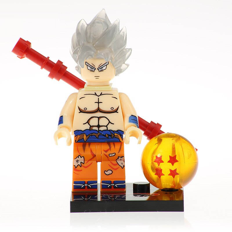 Dragon Ball Super Goku Ultra Instinct Silver Hair Custom Brick Compatible Minifigure Toy