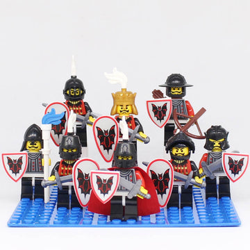 Medieval Castle Fright Knights Bat Lord Custom Brick Compatible Minifigure Set 8Pcs