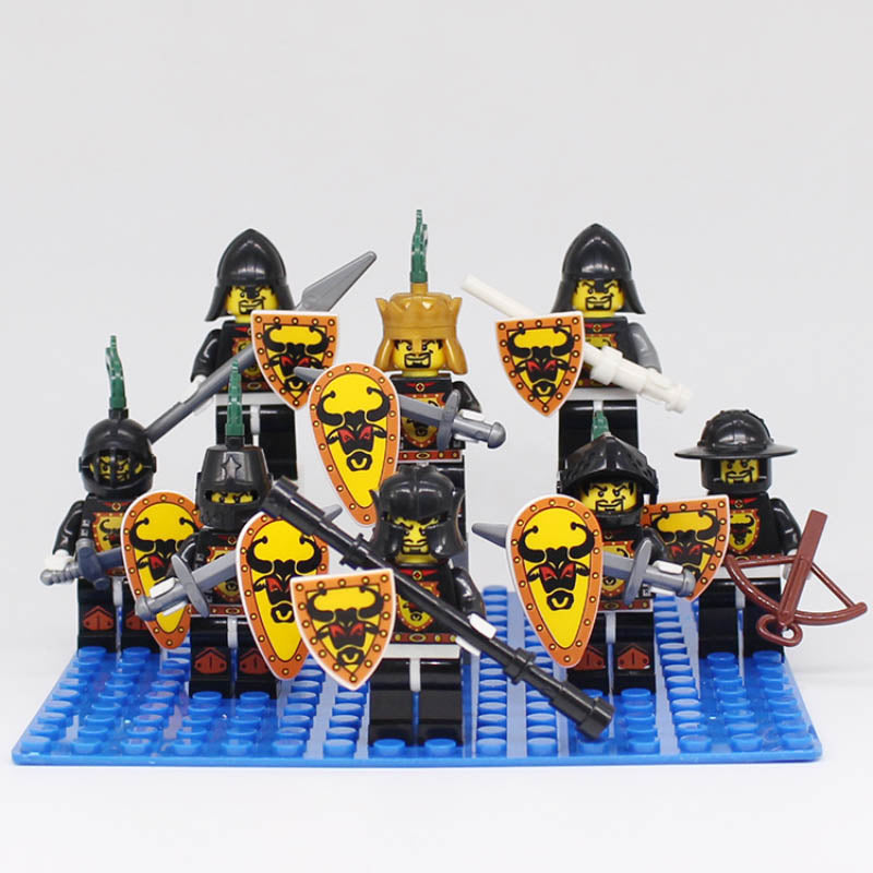 Medieval Castle Kingdoms Shadow Knights Custom Brick Compatible Minifigure Set 8Pcs