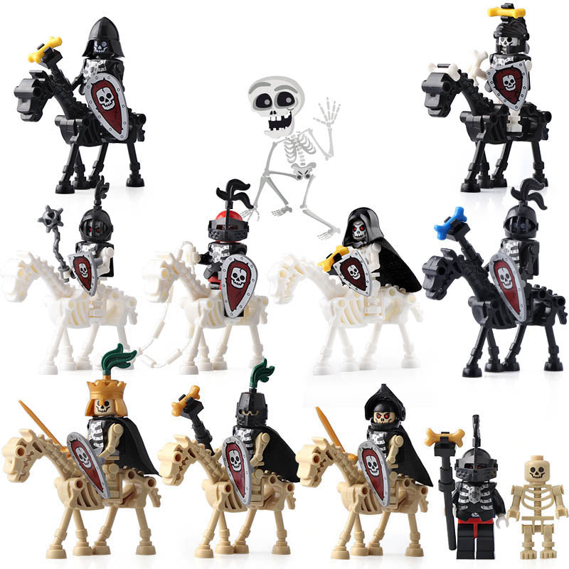 Medieval Castle Skeleton Knights Horse Riders Custom Brick Compatible Minifigure Set 20Pcs