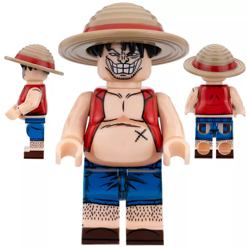 One Piece Demalo Black Fat Monkey D. Luffy Imposter Custom Brick Compatible Minifigure Toy