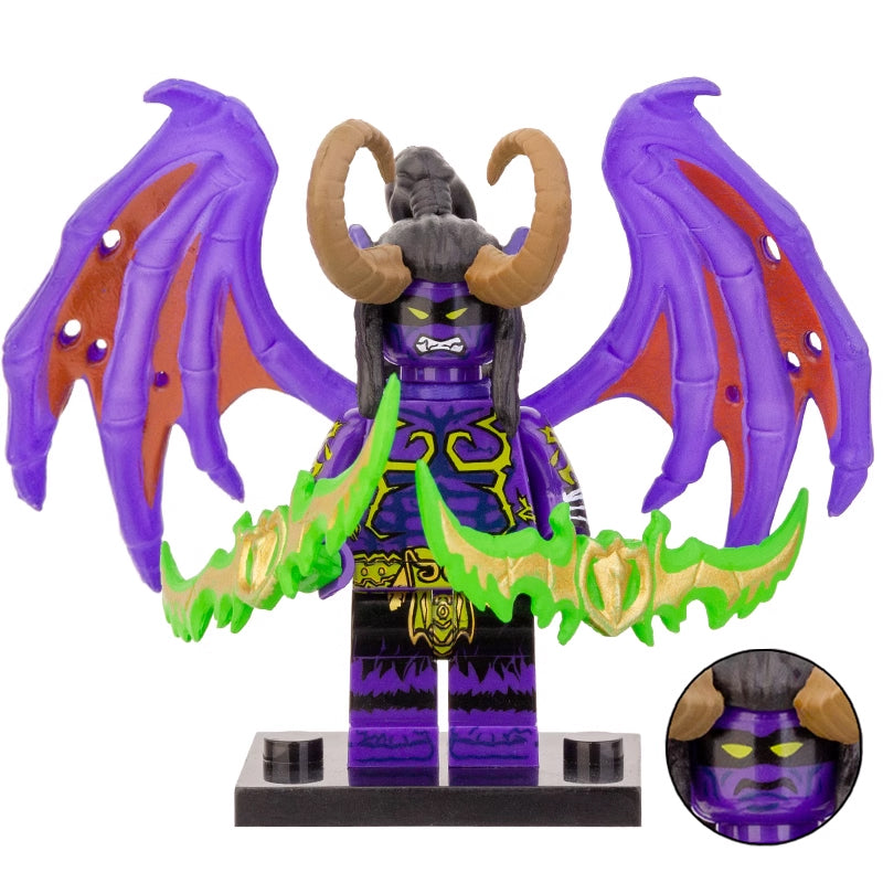 WoW Warcraft III Reign of Chaos Illidan Stormrage Demon Hunter Custom Brick Compatible Minifigure Toy