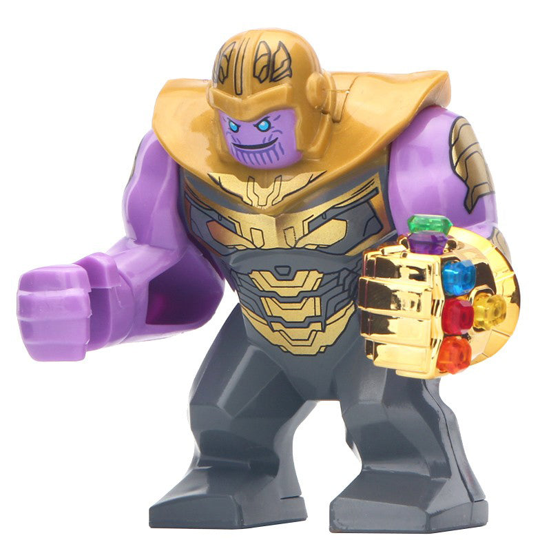 Thanos with Chrome Gold Gauntlet MCU Avengers Endgame (2019) Custom Brick Compatible Minifigure Toy