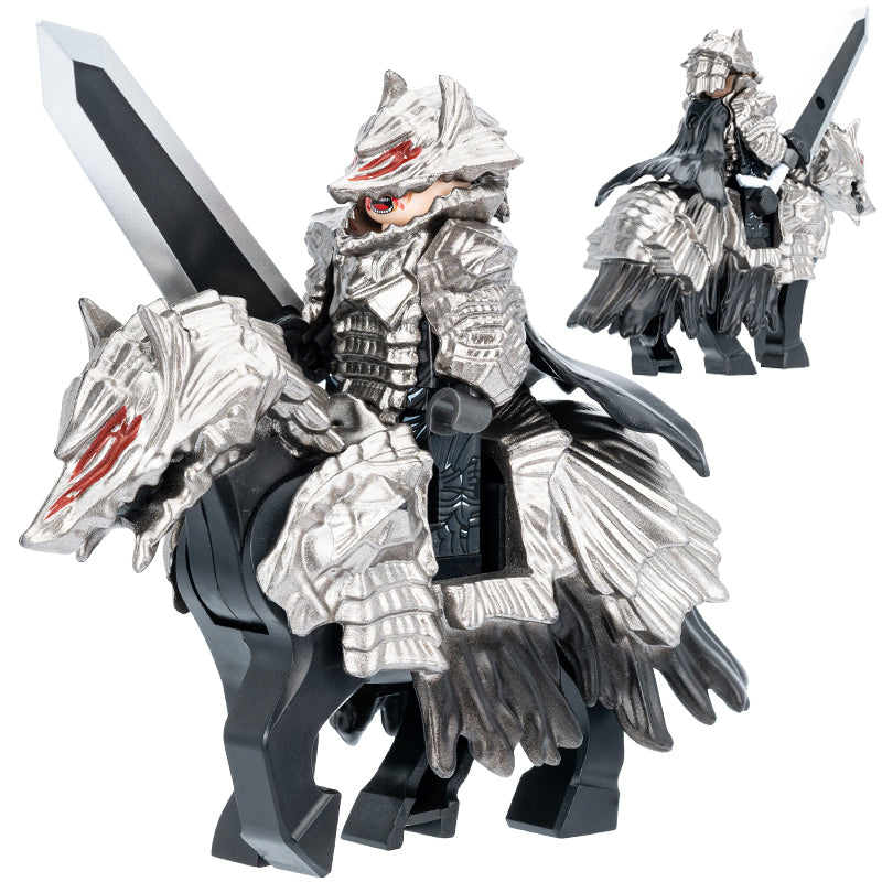 Guts Riding War Horse Dark Fantasy Berserk Manga Custom Brick Compatible Minifigure Toy
