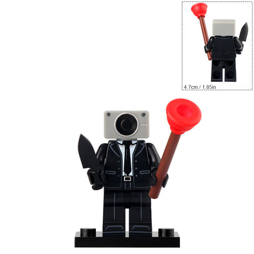 Skibidi Toilet Cameraman Agent Custom Brick Compatible Minifigure Toy