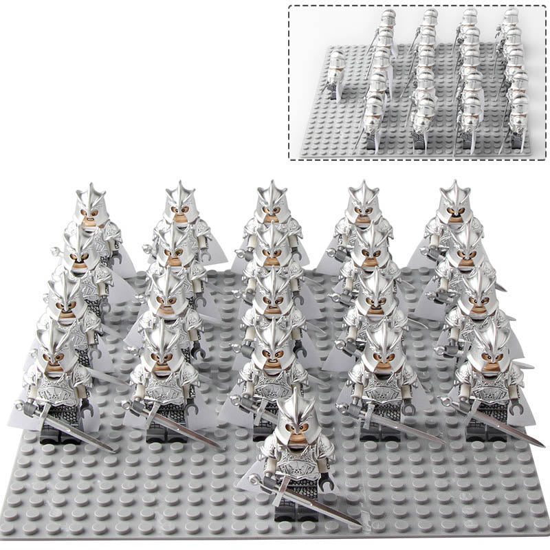Game of Thrones Kingsguard Silver Armor Royal Guard Custom Brick Compatible Minifigure Set 21Pcs
