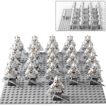 Game of Thrones Kingsguard Silver Armor Royal Guard Custom Brick Compatible Minifigure Set 21Pcs