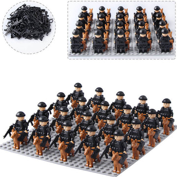 Police K9 Unit SWAT Tactical Officers with Dogs Custom Brick Compatible Minifigure Set 20Pcs