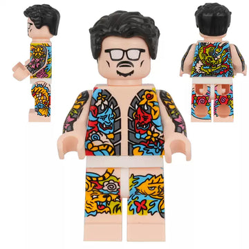Tattoo Artist Full Body Tattoo Style Custom Brick Compatible Minifigure Toy