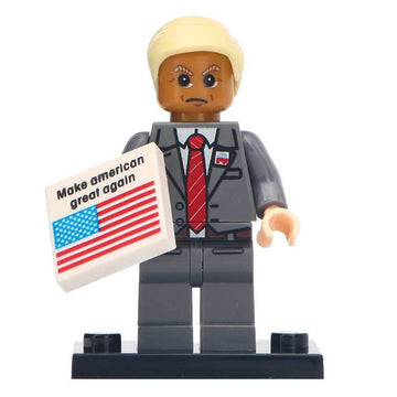 Donald Trump US President Celebrity Politician Custom Brick Compatible Minifigure Toy