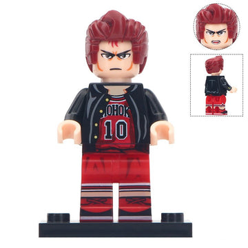 Slam Dunk Hanamichi Sakuragi Shohoku Basketball #10 Custom Brick Compatible Minifigure Toy