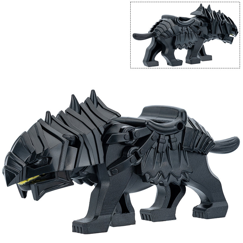 Black Armored Warg Wolf