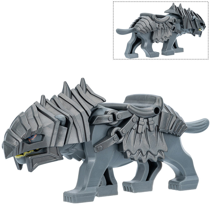 Grey Armored Warg Wolf
