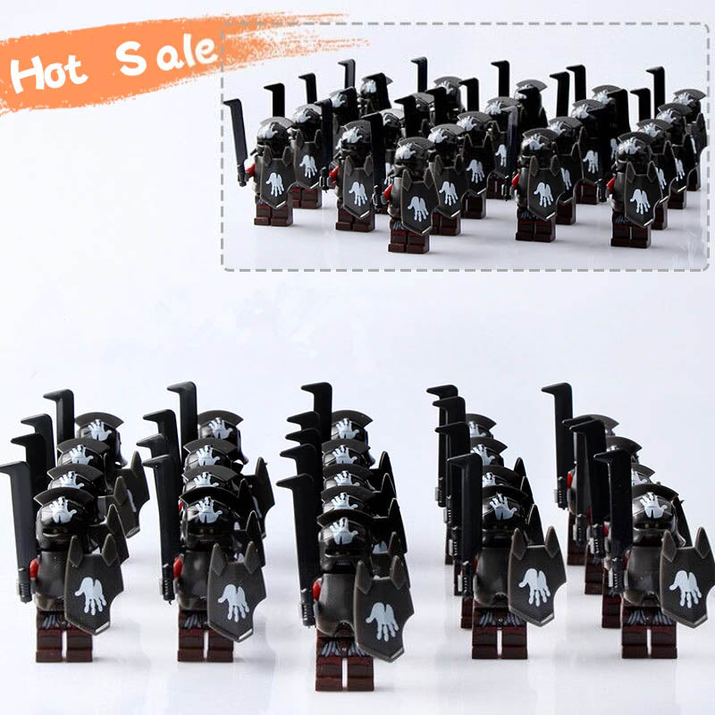 Lord of the Rings Uruk Hai Orc Warriors Middle Earth Isengard Army Custom Brick Compatible Minifigure Set 21Pcs