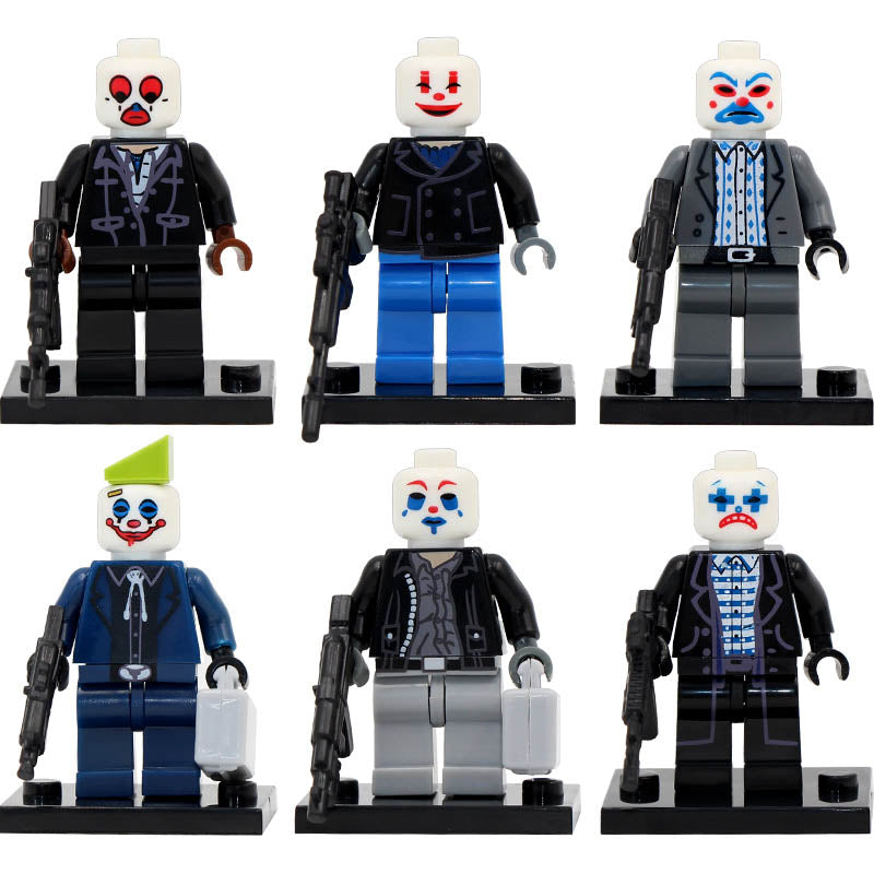 The Joker's Thugs Batman The Dark Knight 2008 Movie Inspired Brick Compatible Minifigure Toy