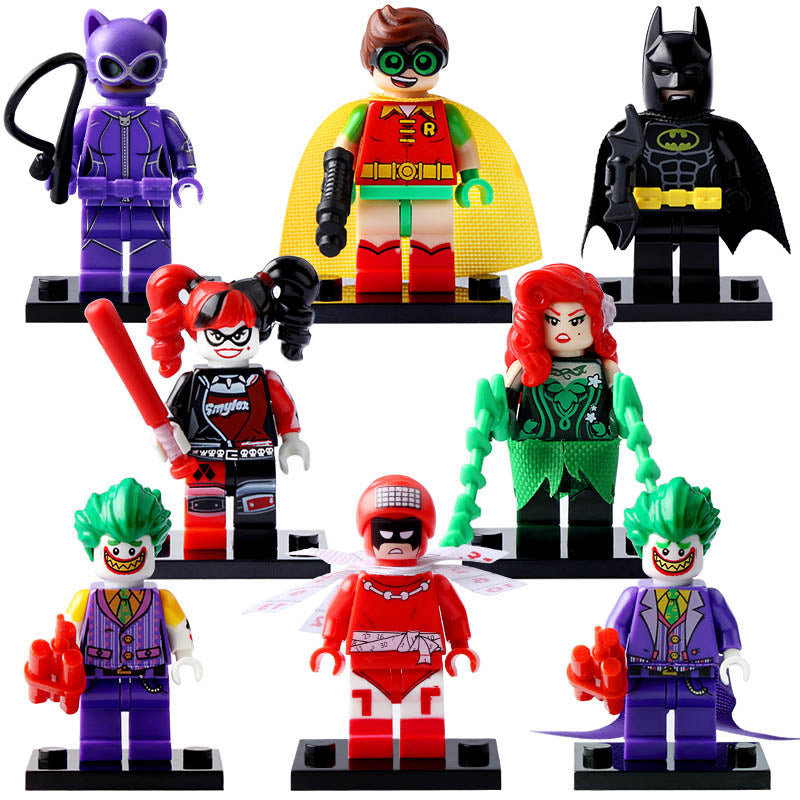 Joker Harley Quinn Poison Ivy Batman Robin Catwoman Calendar Man Batman Movie Inspired Custom Brick Compatible Minifigure Toy