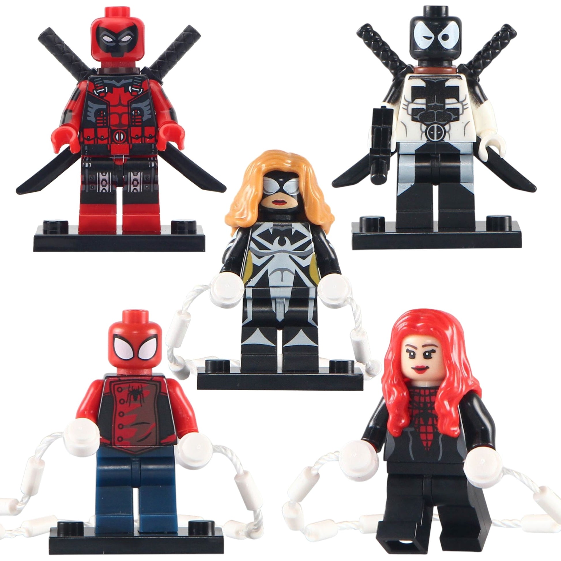 Deadpool Superior Spider-girl Whiplash Tarantula Paladin Spider-man Marvel Super Heroes Custom Brick Compatible Minifigure Toy