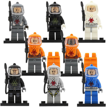 Radiation Suit Hazmat Nuclear Biohazard Custom Brick Compatible Minifigure Toy