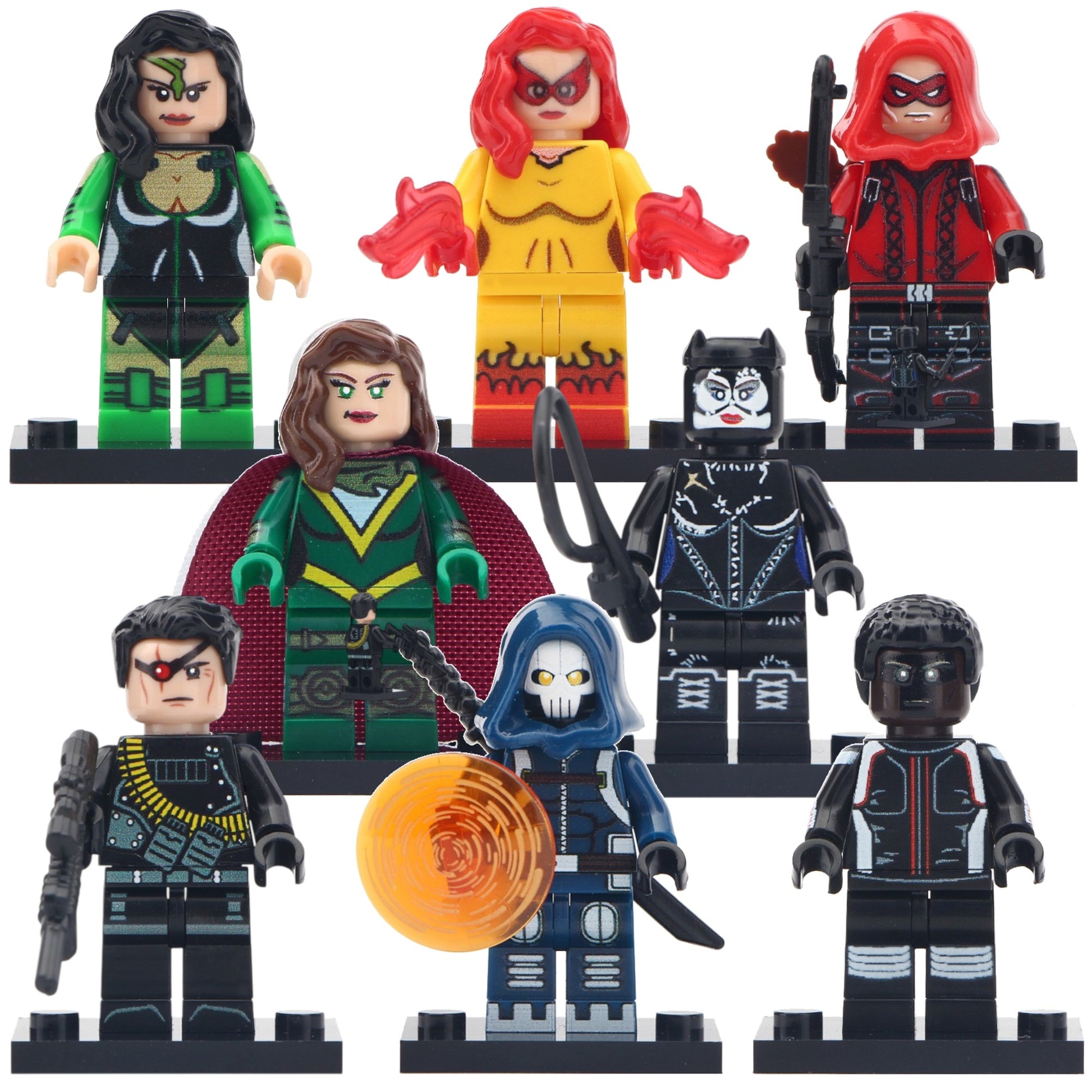 Black Mamba Arsenal Firestar Hope Summers Catwoman Taskmaster Deadshot Mr Terrific Multiverse Super Heroes Custom Modular Brick Minifigure Toy