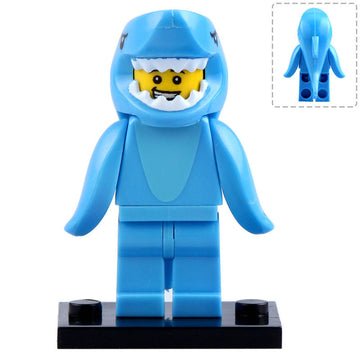 Shark Suit Guy Collectible CMF 15 Custom Brick Compatible Minifigure Toy