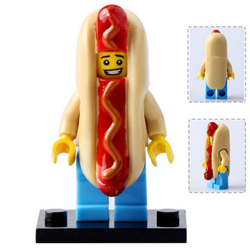 Hot Dog Suit Guy Collectible CMF 13 Custom Brick Compatible Minifigure Toy