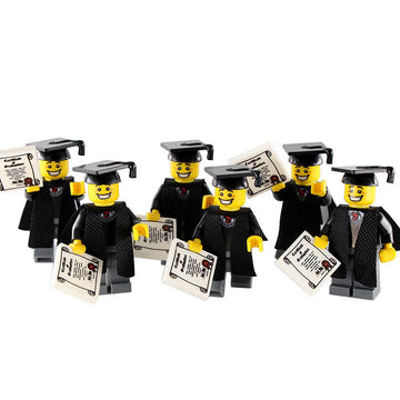 Graduate Student CMF Series 5 Graduation Ceremony Custom Brick Compatible Minifigure Set 6Pcs