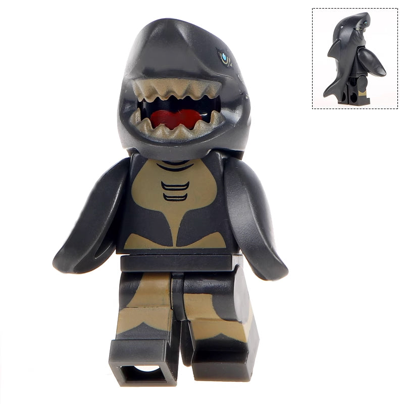Shark Suit Guy Collectible CMF 15 Custom Brick Compatible Minifigure Toy