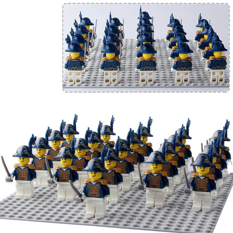Pirates III Royal Navy Bluecoat Governor Brick Compatible Minifigure Toy Set 21Pcs