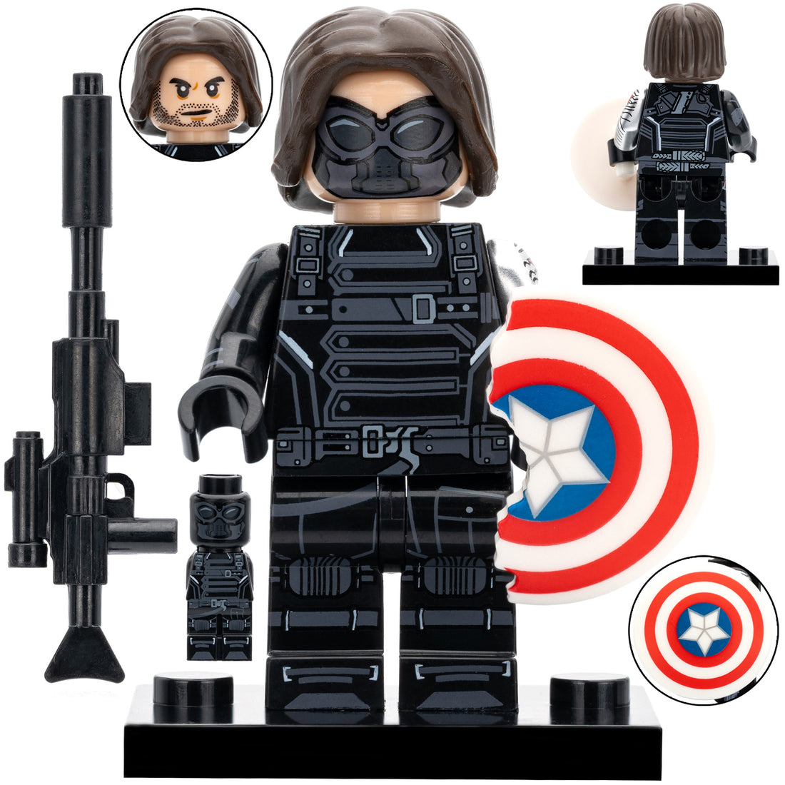 Captain America Winter Soldier Bucky Barnes MCU Super Heroes Custom Brick Compatible Minifigure Toy