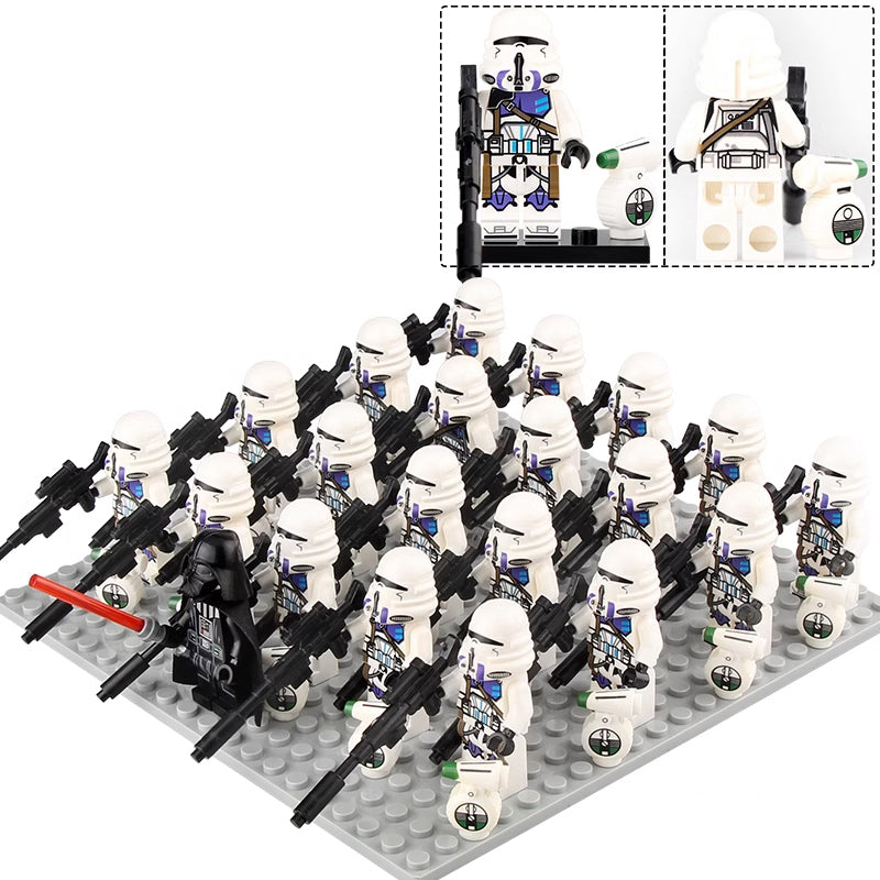 Star Wars Legends 187th Legion Clone Commander Soldier with D-O Droid Custom Brick Compatible Minifigure Set 21Pcs