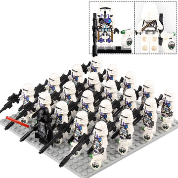 Star Wars Legends 187th Legion Clone Commander Soldier with D-O Droid Custom Brick Compatible Minifigure Set 21Pcs
