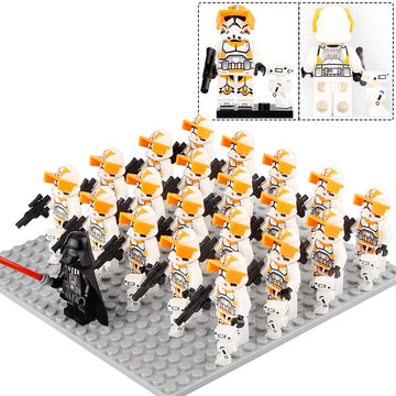 Star Wars The Clone Wars 212th Attack Battalion Clone Trooper Soldier with BD Droid Custom Brick Compatible Minifigure Set 21Pcs