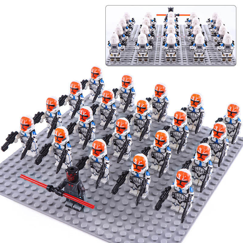 Star Wars The Clone Wars 332nd Company Ahsoka Clone Trooper Army Custom Brick Compatible Minifigure Toy Set 21Pcs