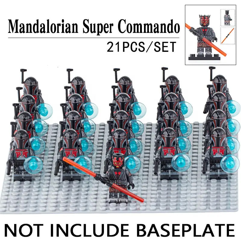 Star Wars Mandalorian Super Commando Soldiers Custom Brick Compatible Minifigure Set 21Pcs