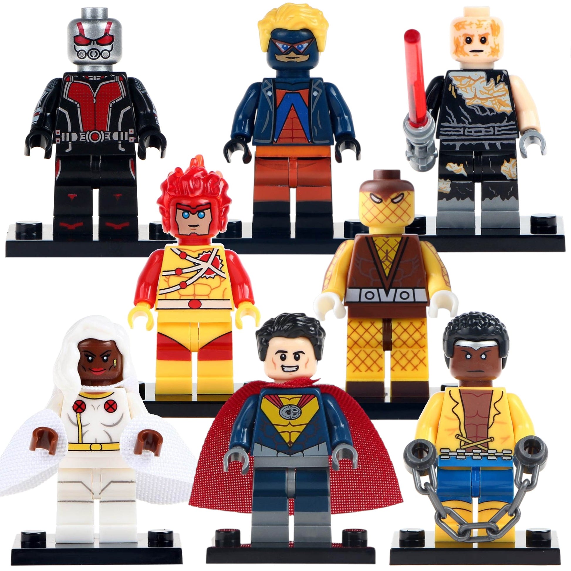 Firestorm Shocker Captain Barbell Storm Luke Cage Animal Man Anakin Skywalker Multiverse Character Series Custom Brick Compatible Minifigure Toy