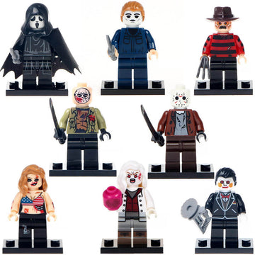 Horror Movie Jason Voorhees Hockey Mask Guy Freddy Krueger Michael Myers Zombie Liv Moore Billy Custom Brick Compatible Minifigure Toy
