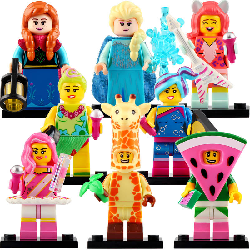 Giraffe Guy Watermelon Dude Hula Lula Flashback Lucy Candy Rapper Kitty Pop Animated Block Movie 2 Custom Brick Compatible Minifigure Toy