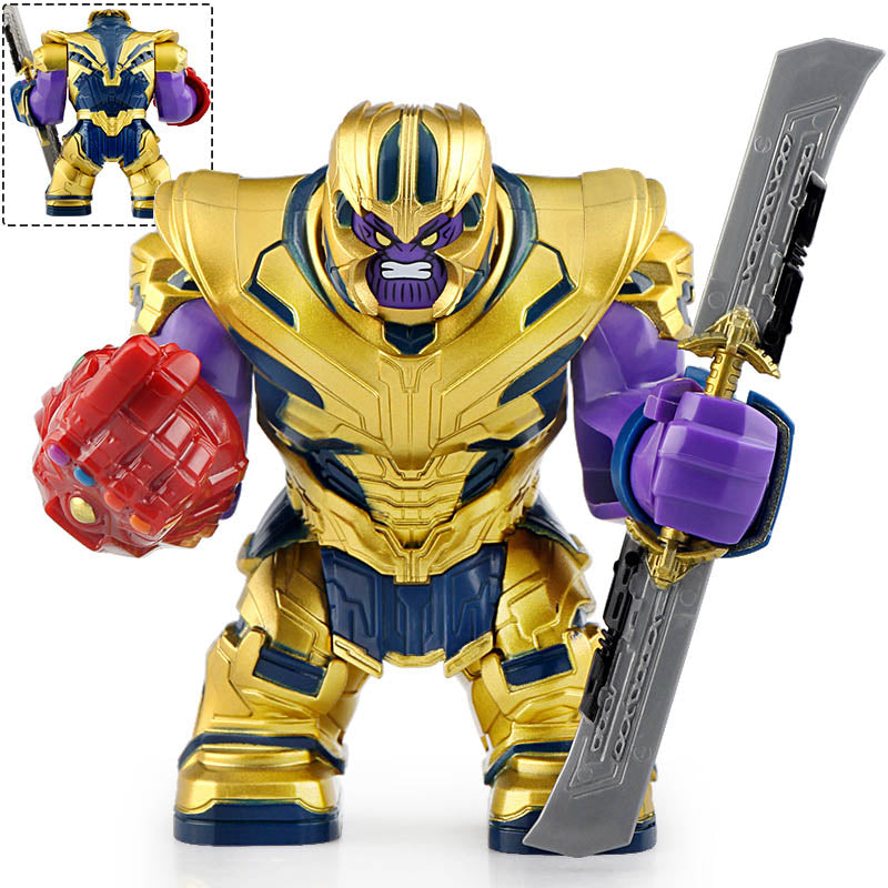 Thanos with Stark Infinity Gauntlet MCU Avengers Endgame Custom Brick Compatible Minifigure Toy