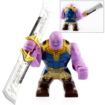 Thanos with Double Edged Sword MCU Avengers Infinity War 2018 Custom Brick Compatible Minifigure Toy