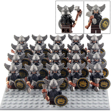 Fantasy Castle Evil Dwarf Warriors Army Custom Brick Compatible Minifigure Set 21Pcs