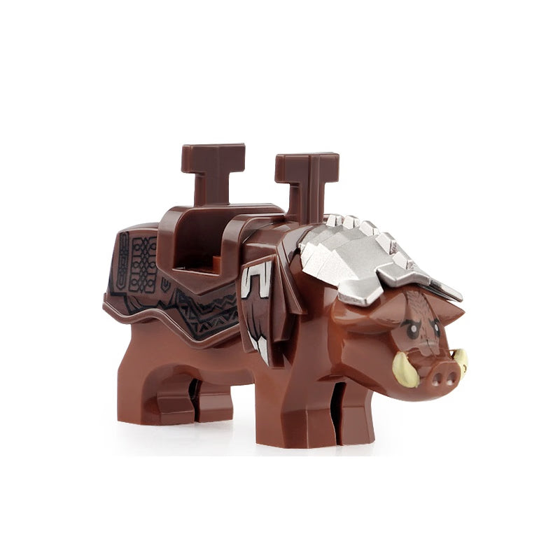 The Lord of the Rings Iron Hills Dwarf Battle Boar Mount Custom Brick Compatible Minifigure Toy