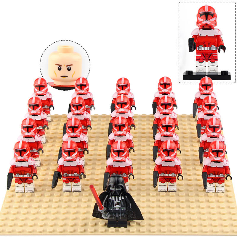 Star Wars Clone Wars Commander Fox Coruscant Guard Clone Trooper Soldier Custom Brick Compatible Minifigure Set 21Pcs