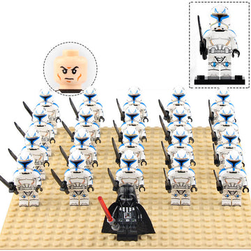Star Wars The Clone Wars Captain Rex 501st Legion Clone Trooper Soldier Custom Brick Compatible Minifigure Set 21Pcs