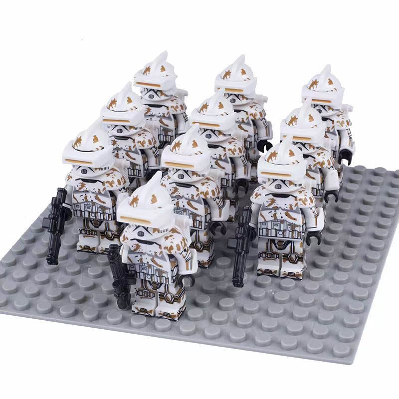 Star Wars Desert Clone Trooper Sandtrooper Soldier Custom Brick Compatible Minifigure Set 10Pcs