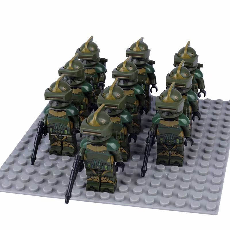Star Wars 3291st Forest Combat Battalion Clone Trooper Soldier Custom Brick Compatible Minifigure Toy Set 10Pcs