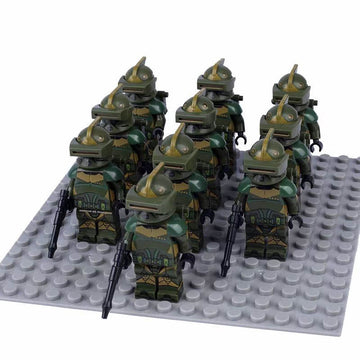 Star Wars 3291st Forest Combat Battalion Clone Trooper Soldier Custom Brick Compatible Minifigure Toy Set 10Pcs