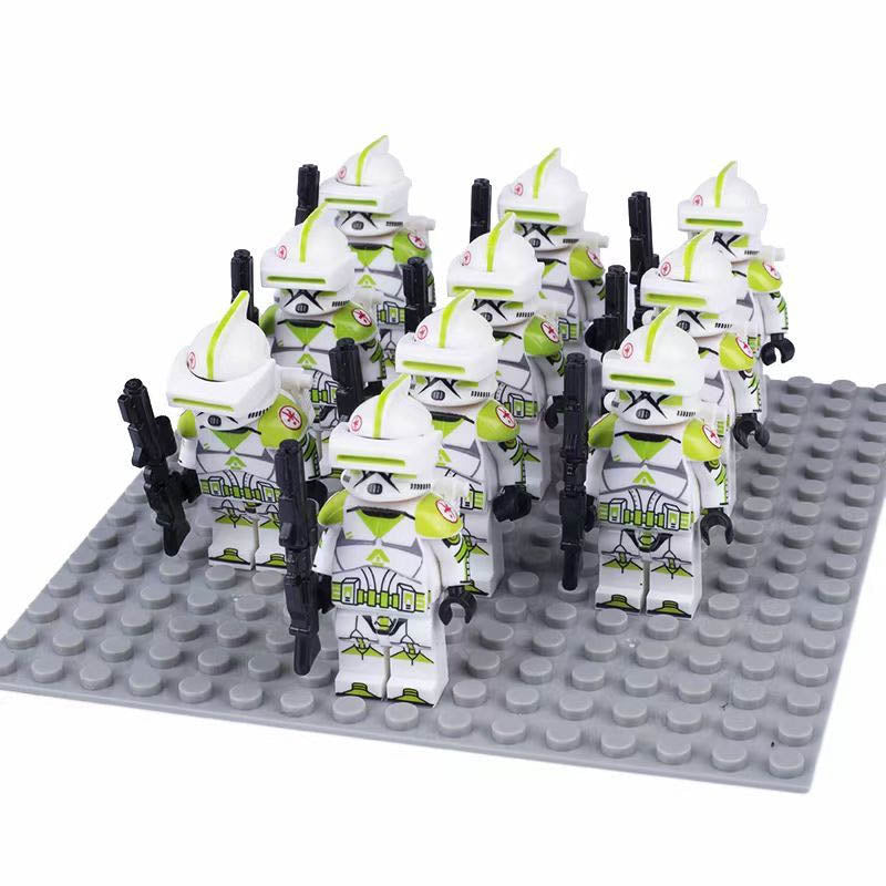 Star Wars 698th Strike Battalion Medic Clone Trooper Soldier Custom Brick Compatible Minifigure Set 10Pcs