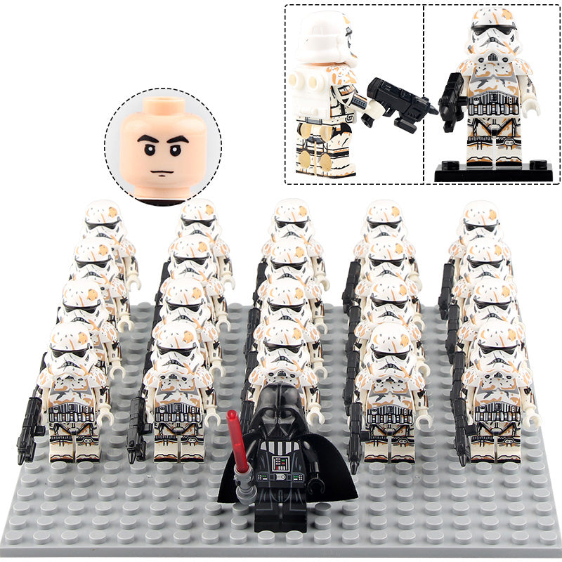 Star Wars Battle Damaged Imperial Stormtrooper Soldier Custom Brick Compatible Minifigure Set 21Pcs