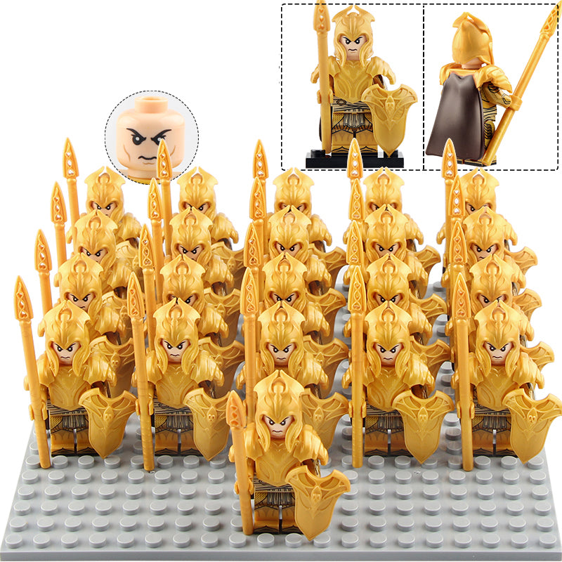 LOTR Rivendell Elven Spear Guard Middle Earth Army Custom Brick Compatible Minifigure Set 21Pcs